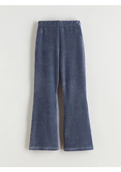 Indigo Beli Lastikli Ispanyol Paça Kadife Kız Çocuk Tayt (W5) fiyatları