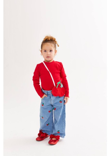 Kiraz Nakışlı Panolon Takım