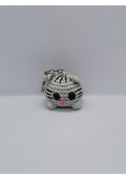 Amigurumi Sevimli Kedi Anahtarlık & Çanta Süsü El Yapımı Organik