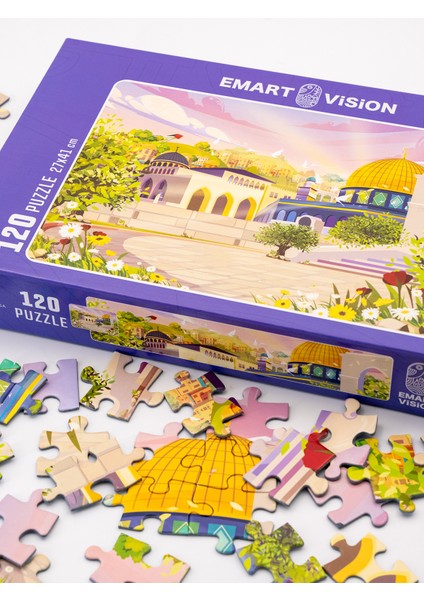 Aksa Cami 120 Parçalık 27*41 cm Yüksek Kalite Filistin Puzzle 6 Yaş G00003