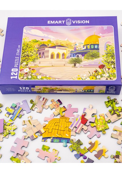 Aksa Cami 120 Parçalık 27*41 cm Yüksek Kalite Filistin Puzzle 6 Yaş G00003