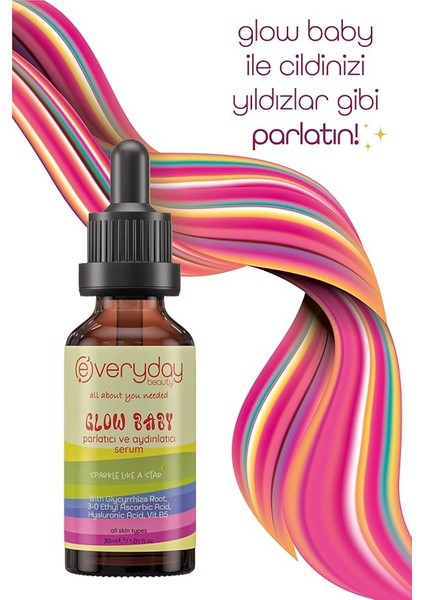 Beauty Glow Baby C Vitamini, Aydınlatıcı & Yenileyici, Yoğun Nem Etkili Doğal Parlak Cilt Ascorbic Acid Booster Serum 30ML, Vitamin B5 Etkili Tüm Ciltler Için fiyatları