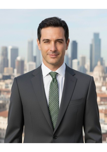 Yeşil Siyah Çizgili 7,5 cm Genişliğinde Ipek Kravat fırsatları