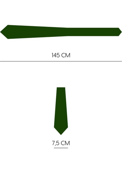 Yeşil Siyah Çizgili 7,5 cm Genişliğinde Ipek Kravat