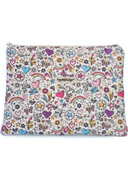 Rengarenk Doodle Desenli iPad Tablet Çantası, 10-12 Inç Uyumlu indirimleri