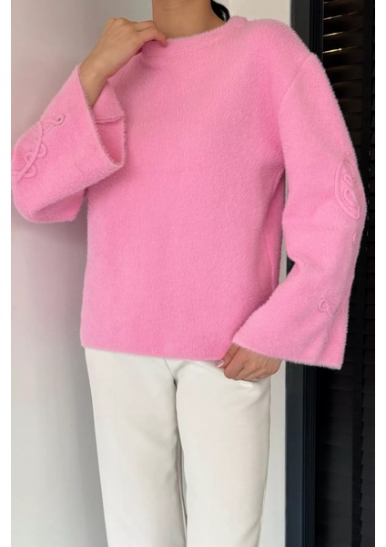 Kadın Bisiklet Yaka Kol Işlemeli Triko Kazak (S-M-L-Xl Beden Uyumludur.) P-00018913 fiyatları