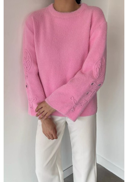 Kadın Bisiklet Yaka Kol Işlemeli Triko Kazak (S-M-L-Xl Beden Uyumludur.) P-00018913 modelleri