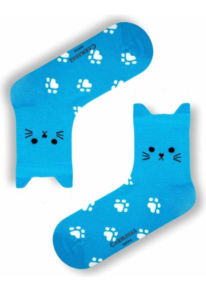 5’li Kedi Şekilli Renkli Çorap Seti | Hediye Kutulu Unisex Pamuklu Çoraplar modelleri