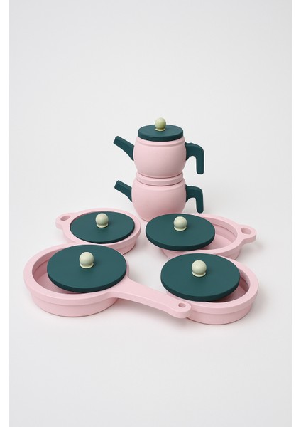 Oyuncak Tencere Tava Çaydanlık Mutfak Seti(Pembe) fırsatları