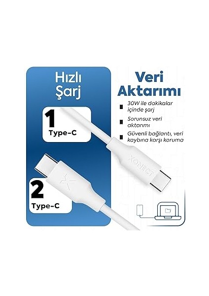 Type-C To Type-C ile Uyumlu iPhone ve Samsung ile Uyumlu Hızlı Şarj ve Data Kablosu 100 cm (Siyah) modelleri