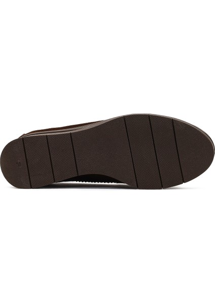 Kadın Kahverengi Tokalı Dolgu Topuklu Süet Deri Comfort Loafer 25AFD154310 fırsatları