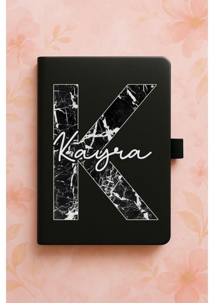 Kişiye Özel Isim Ad Yazılı Tarihsiz Mermer Termo Defter - K Harfi Marbles