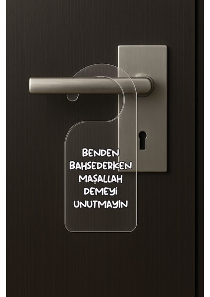 Baskılı Otel Oda Ev Daire Yatak Çocuk Odası Için Desenli Kapı Kolu Askısı Maşallah