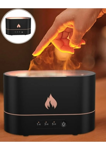 Alev Efektli Hava Nemlendirici Ortam ve Oda Nemlendirici Işıklı Aroma Difüzörü