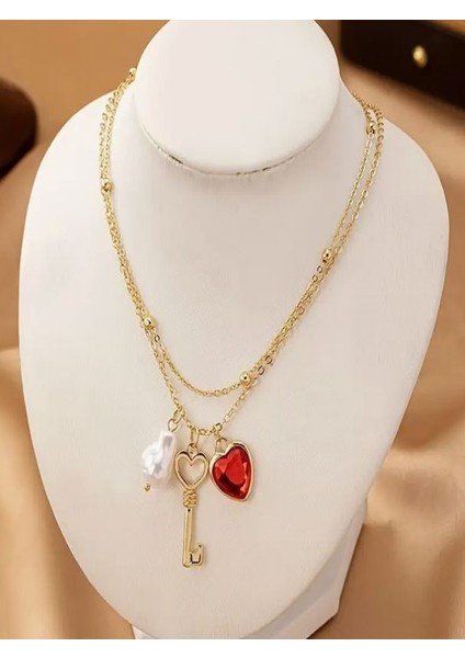 Kırmızı Kalpli Anahtar Kolye fiyatları
