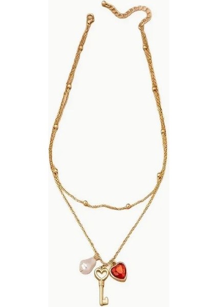 Kırmızı Kalpli Anahtar Kolye modelleri