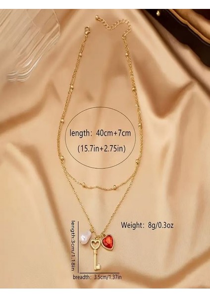 Kırmızı Kalpli Anahtar Kolye fırsatları