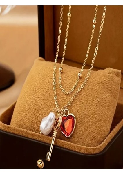 Kırmızı Kalpli Anahtar Kolye indirimleri