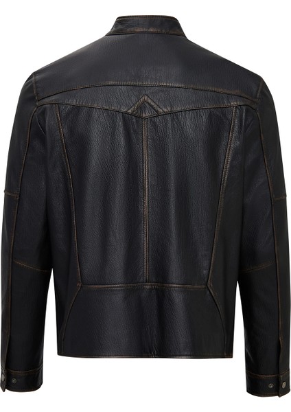 James Erkek Siyah Hakim Yaka Deri Mont 25WGE6588VD fiyatları