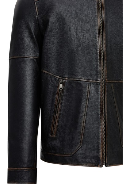 James Erkek Siyah Hakim Yaka Deri Mont 25WGE6588VD modelleri