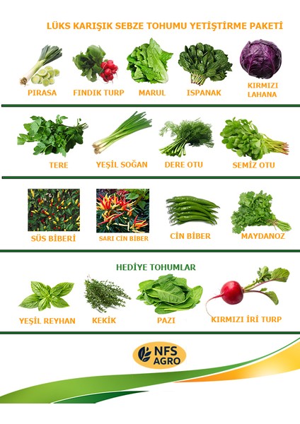 Lüks Karışık Sebze Yetiştirme Paketi