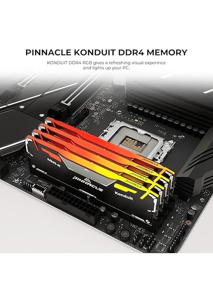 Pinnacle Konduit Rgb Ddr4 3200MHZ PC4-25600 CL16-18-18-38 Xmp2.0 Hızaşırtma 1.35V Amd ve Intel Masaüstü Oyun Bilgisayarı Bellek Modülü Ram ile Uyumlu (Rgb Siyah, 32GB) fiyatları