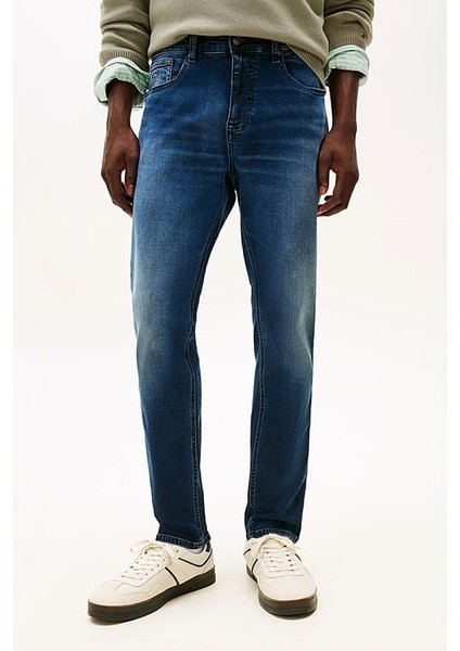 Erkek Austin Dar Kalıp Daralan Paça Jean Pantolon - Mavi