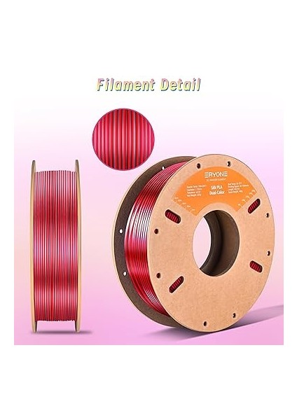 Pla Ipek Parlak 3D Yazıcı Filamenti 1,75 Mm, Çift Ipek Pla Filament, Iki Renkli Ipek Filament Iki Ton +/- 0,03 Mm, 250 G (0,55 Lbs)/makara, Siyah Kırmızı indirimleri