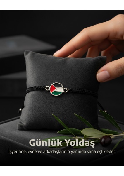 Filistin Bayrak Sembolü Özgün Renkli Filistin Yuvarlak Bayrak Bilezik 1 Adet A300016