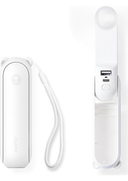 Mini El Vantilatörü, 3'ü 1 Arada El Vantilatörü, Şarj Edilebilir USB [12 – 19 Çalışma Saati], Taşınabilir Vantilatör, Taşınabilir Vantilatör, Seyahat/yaz Için, Kadınlar Için Hediye, Beyaz