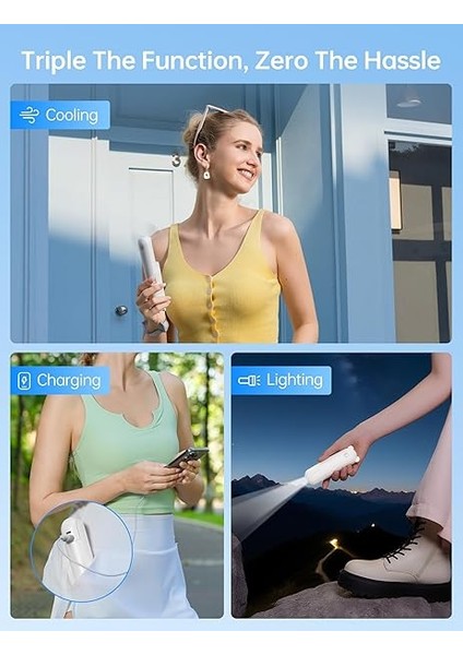 Mini El Vantilatörü, 3'ü 1 Arada El Vantilatörü, Şarj Edilebilir USB [12 – 19 Çalışma Saati], Taşınabilir Vantilatör, Taşınabilir Vantilatör, Seyahat/yaz Için, Kadınlar Için Hediye, Beyaz fiyatları