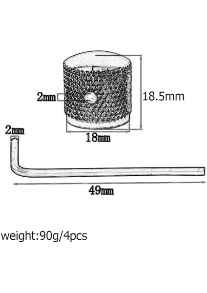 Gitar Hız Kontrol Düğmeleri Metal Ses Tonu Kubbe Ton Düğmeleri Allen Tuşlu Vidalar Seti, Elektro Gitar Bas Için, Krom 4'lü Paket fiyatları