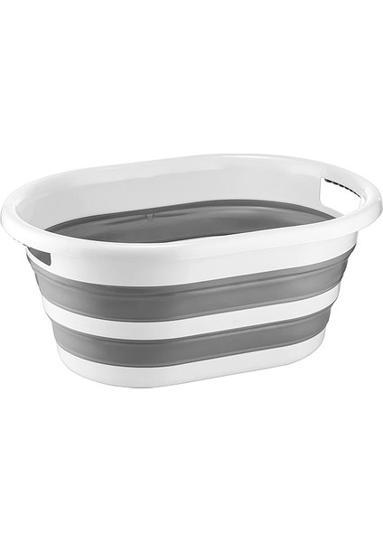 Katlanabilir Çamaşır Sepeti Gri Mega Boy 35’lt Silikon Akordiyon Sepet, Katlanabilir Çamaşır Sepeti Gri Mega Boy 35’lt Silikon Akordiyon Sepet