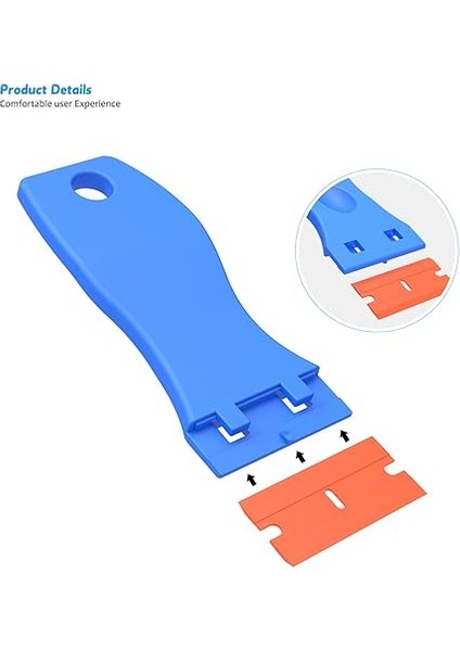 Mini Kazıyıcı - 10 Plastik Bıçaklı Spatula, Yapışkan ve Yapıştırıcı Çıkarıcı, Mavi fiyatları