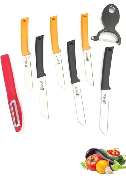 Kamp Mutfağı 8'li Bıçak Seti Meyve Soyacak Solingen Alman Serisi