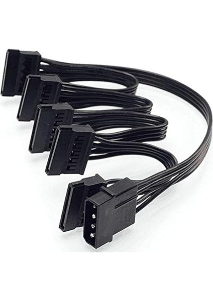 4355 Molex Ide 4 Pin To 5 Port Sata Power HDD Güç Çoklayıcı Kablosu