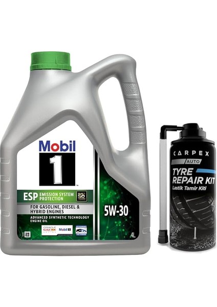 1 Esp 5W30 Motor Yağı 4 L + 00120 Carpex Lastik Tamir Kiti