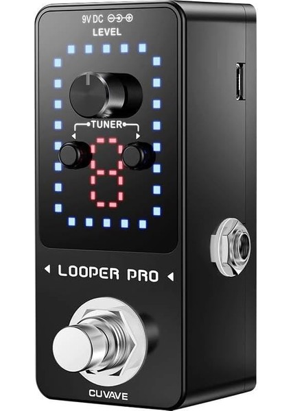 Pro Gitar Döngü Pedalı 9 Döngü Toplam 40 Dakika Süresi Sınırsız Overdub Dahili Tuner Fonksiyonu Ekran