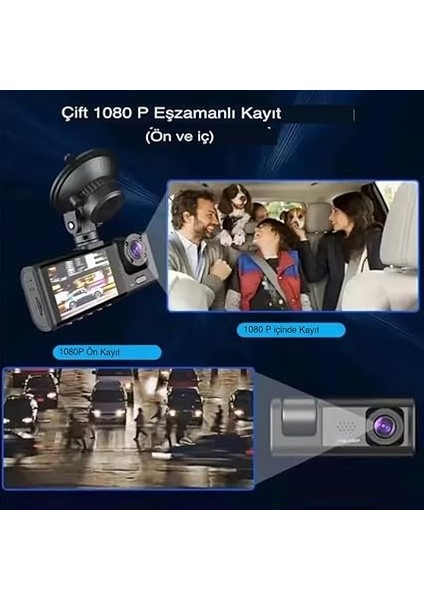 Içi 3 Kameralı Süper Hd 1296P Geri Görüş Ön Kamera Iç Kamera fırsatları