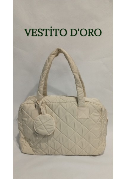 Vestito D’oro Bej Kapitone Çanta