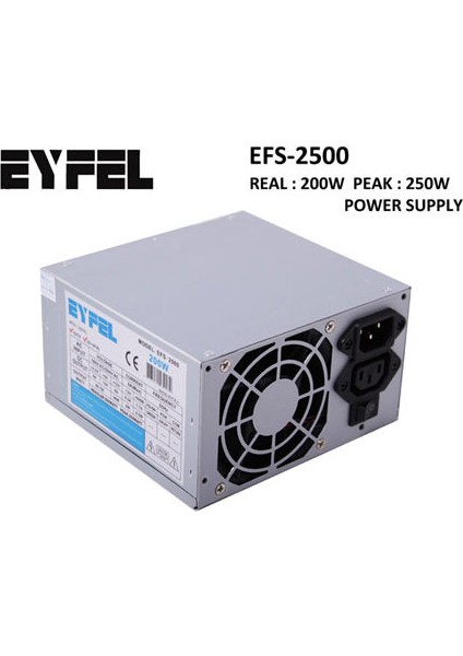 Eyfel EFS-2500 250W Peak 12 cm Fan Atx Power Supply