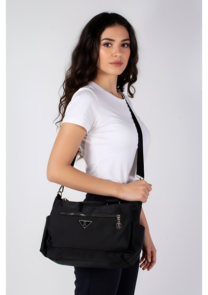 Astarlı Askılı 3 Bölmeli El ve Omuz Çantası 111004