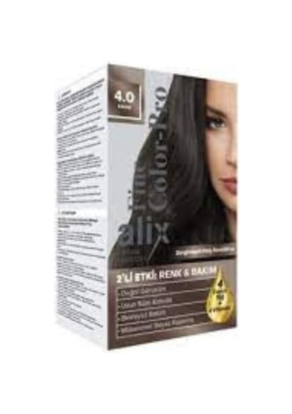 Alix Kit Saç Boyası 50 ml 4.0 Kahve