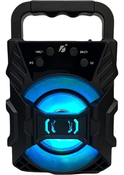 Hoparlör Taşınabilir Ses Bombası LED Işıklı Extra Bass Ses Radyolu Speaker Sd Kart-Usb