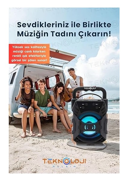 Hoparlör Taşınabilir Ses Bombası LED Işıklı Extra Bass Ses Radyolu Speaker Sd Kart-Usb fiyatları