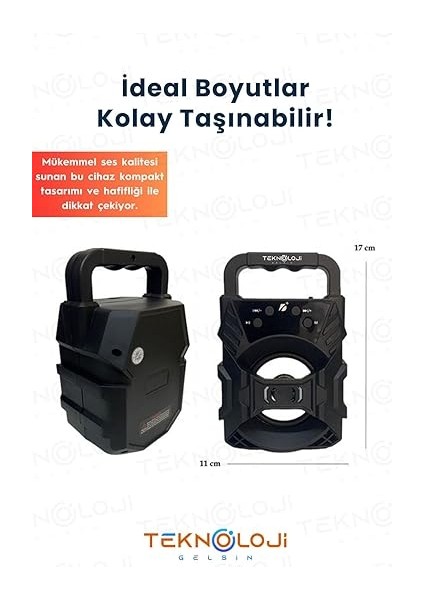 Hoparlör Taşınabilir Ses Bombası LED Işıklı Extra Bass Ses Radyolu Speaker Sd Kart-Usb indirimleri