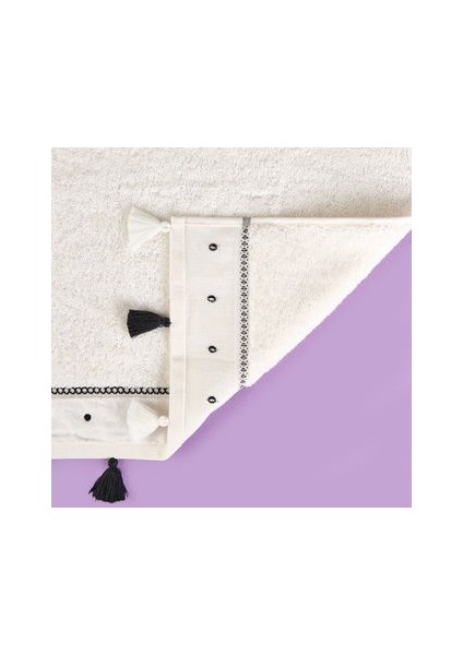 Soft Piene Yüz Havlusu - Ekru / Siyah - 50X90 cm modelleri