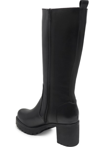 Siyah Klasik Deri Kadın Çizme fiyatları