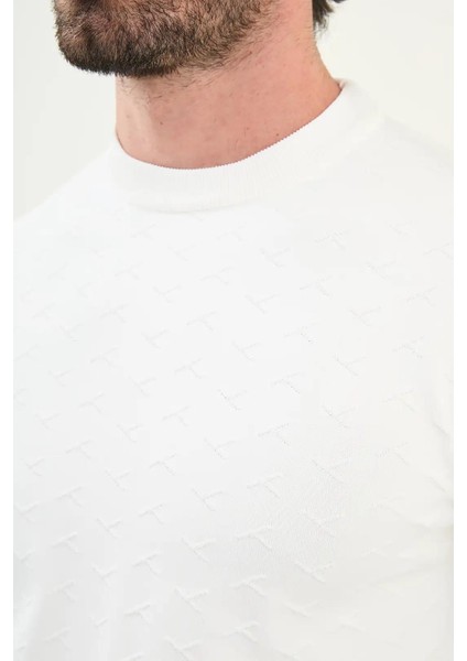 Desenli Slim Fit Bisiklet Yaka Erkek Triko Kazak 11566 fiyatları