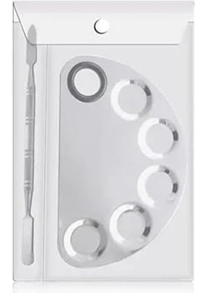 Mecno Beauty Profesyonel Makyaj Karıştırma Paleti, Paslanmaz Çelik, D Şekilli, Spatula ile Birlikte, Metalik Gri fiyatları